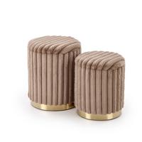 POUF-SET der gepolsterten AUREA Cappuccino - Cappuccino, Textil (40/45/40cm) - Lookway