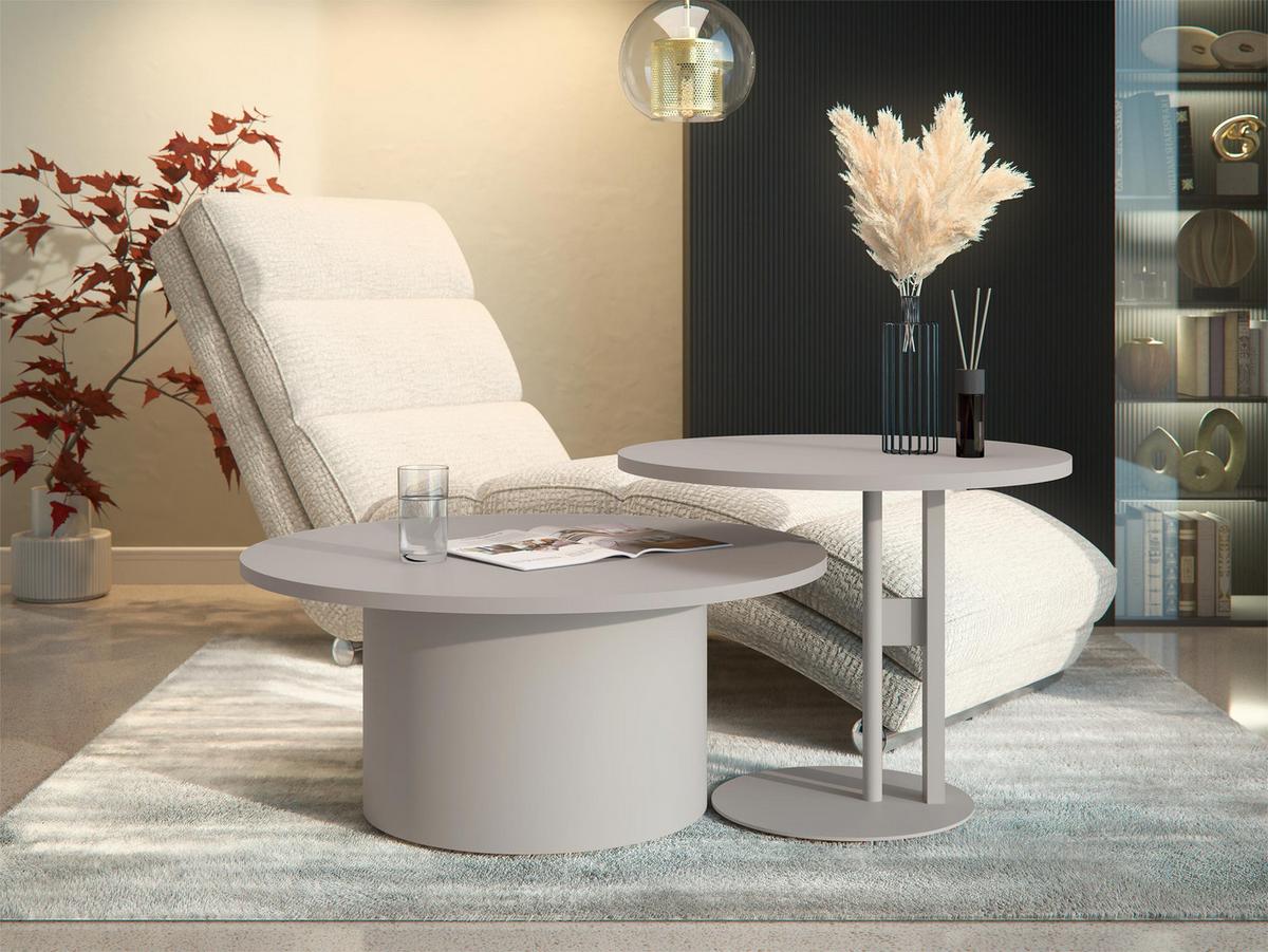 COUCHTISCH-SET Monar Cashmere - Kaschmir, Holzwerkstoff/Metall (58/58/45cm) - MIRJAN24