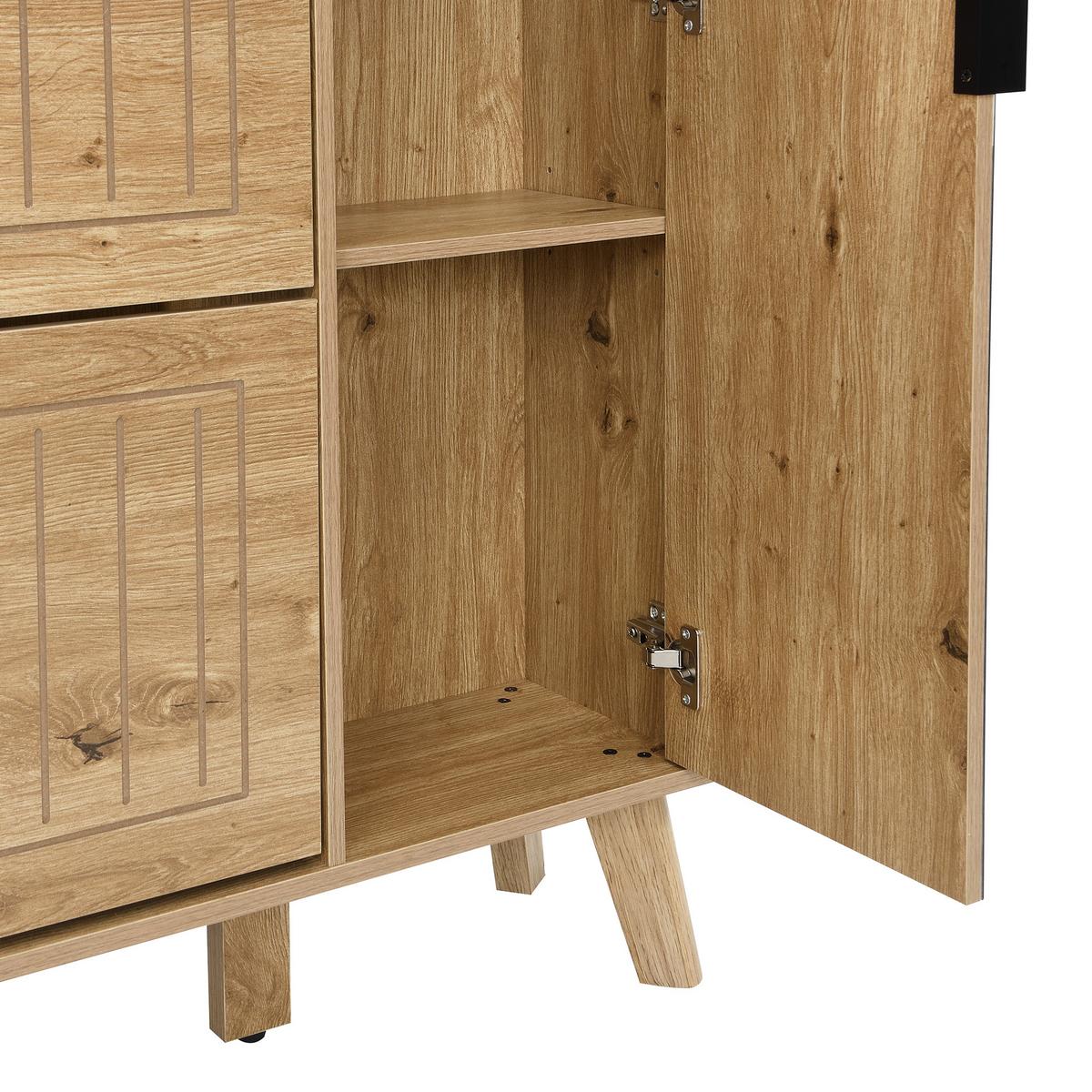SCHUHKIPPER 110 cm in Holz-Optik - Naturfarben, Holzwerkstoff (110/138/24cm) - Urban Meuble