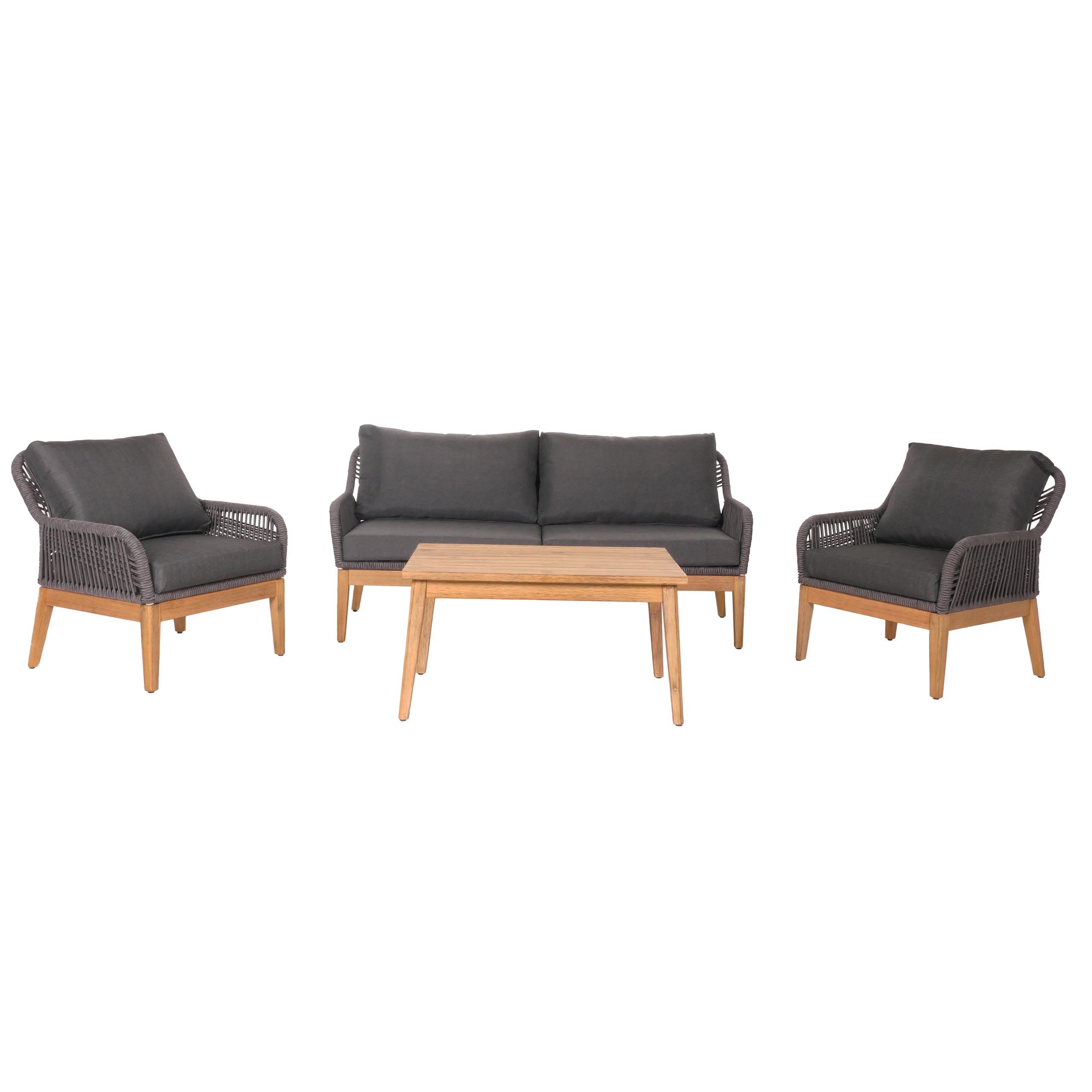 GARTENGARNITUR H56B Dunkelgrau - Dunkelgrau, Holz - MCW