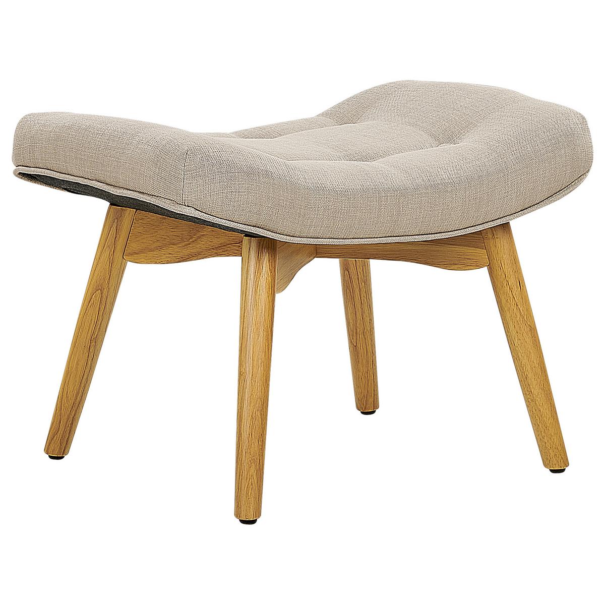 SESSEL Beige mit Hocker Vejle - Hellbraun/Beige, Textil (81/100/78cm) - Beliani