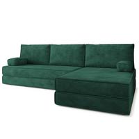 ECKSOFA ANKO modulares Boneless Sofa mit Schlaffunktion Grün Kordstoff - Grün, Textil (270/160cm) - MASSENO