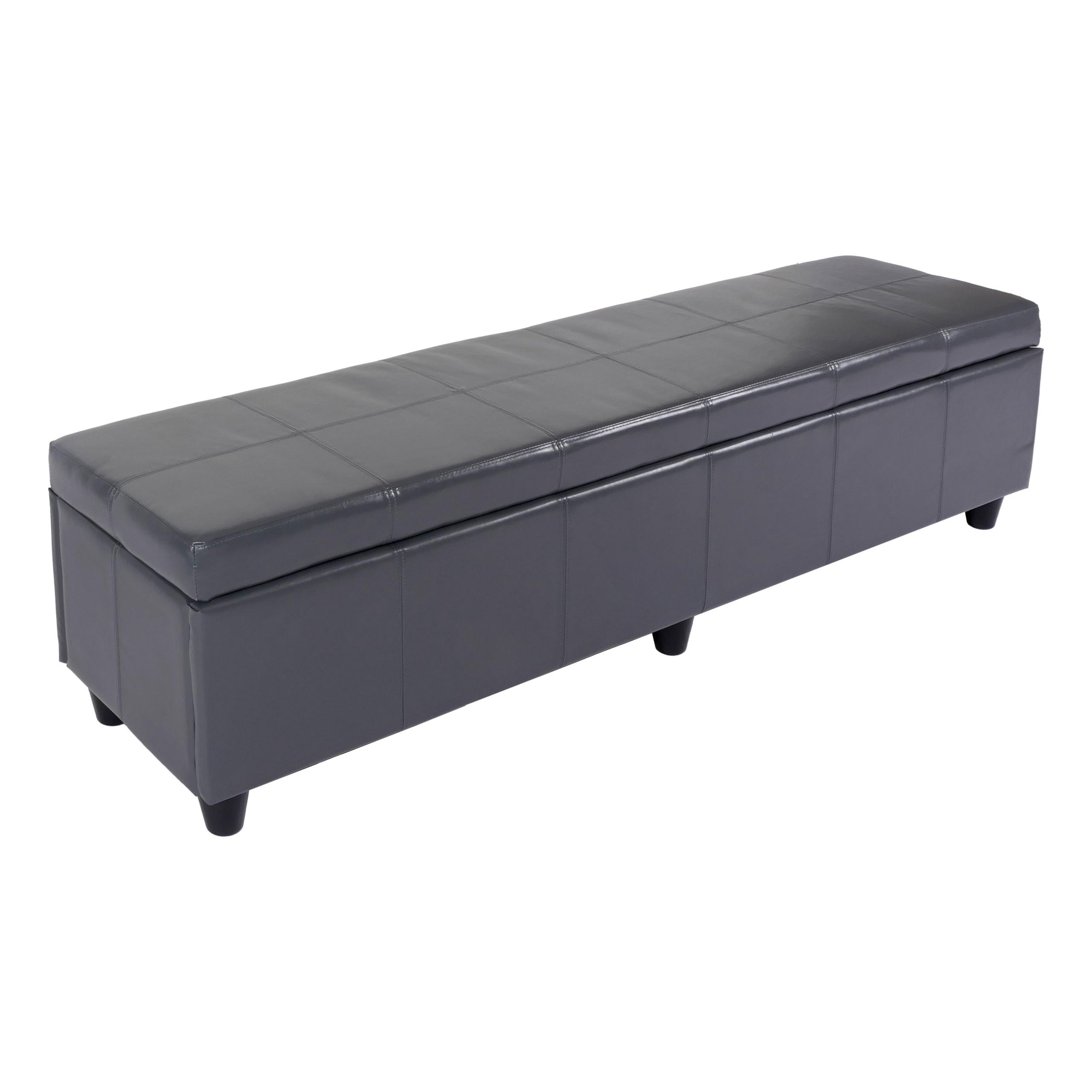 SITZBANK MIT AUFBEWAHRUNG XXL Grau - Grau, Leder (180/45/45cm) - MCW