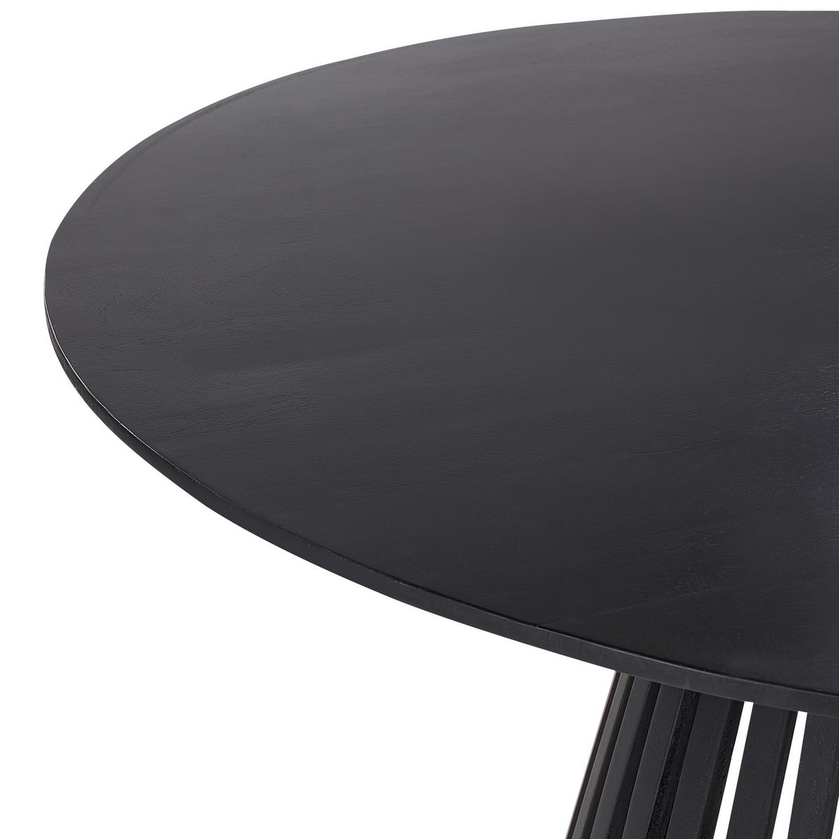 ESSTISCH Akazienholz schwarz 120 cm Mesilla - Schwarz, Holz (120/120/77cm) - Beliani