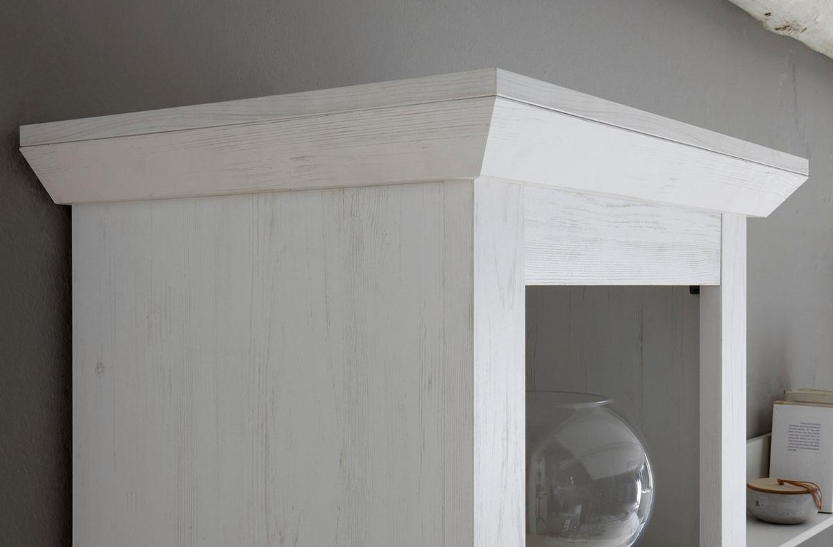 KOMMODE Pinie weiß 105 x 115 cm, Flurkommode Landhaus - Schwarz/Weiß, Holzwerkstoff/Metall (105/115/45cm) - Furn.Design