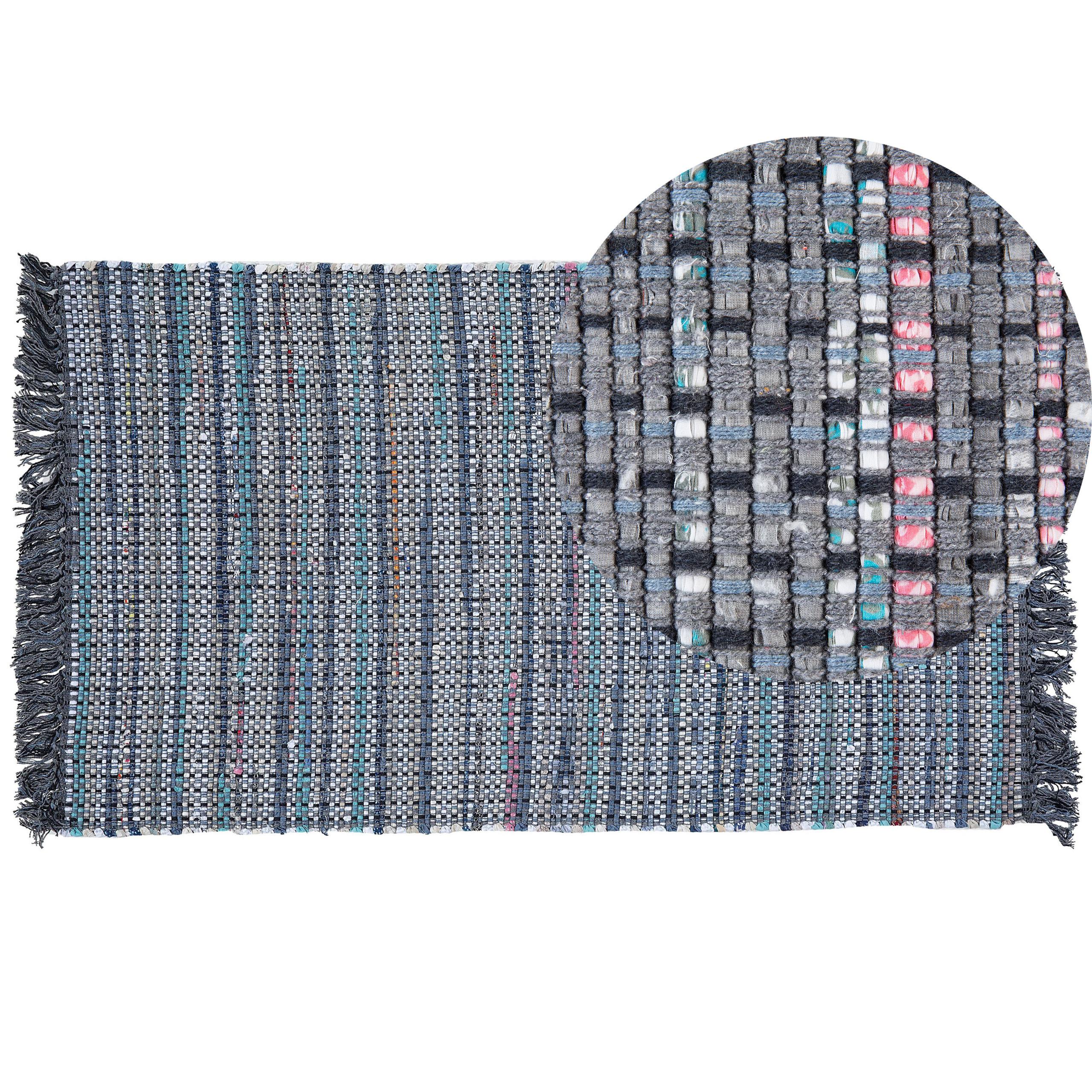 TEPPICH geflochten Besni 150/80 cm - Grau, Textil (80/150cm) - Beliani