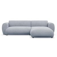 ECKSOFA Emia Hellblau rechts - Schwarz/Hellblau, Kunststoff/Textil (156/262cm) - Selsey