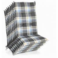 HOCHLEHNERAUFLAGE Sunny BK 120x50x6cm Blau Kariert (8tlg) - Blau, Textil (50/6/120cm) - Beautissu 