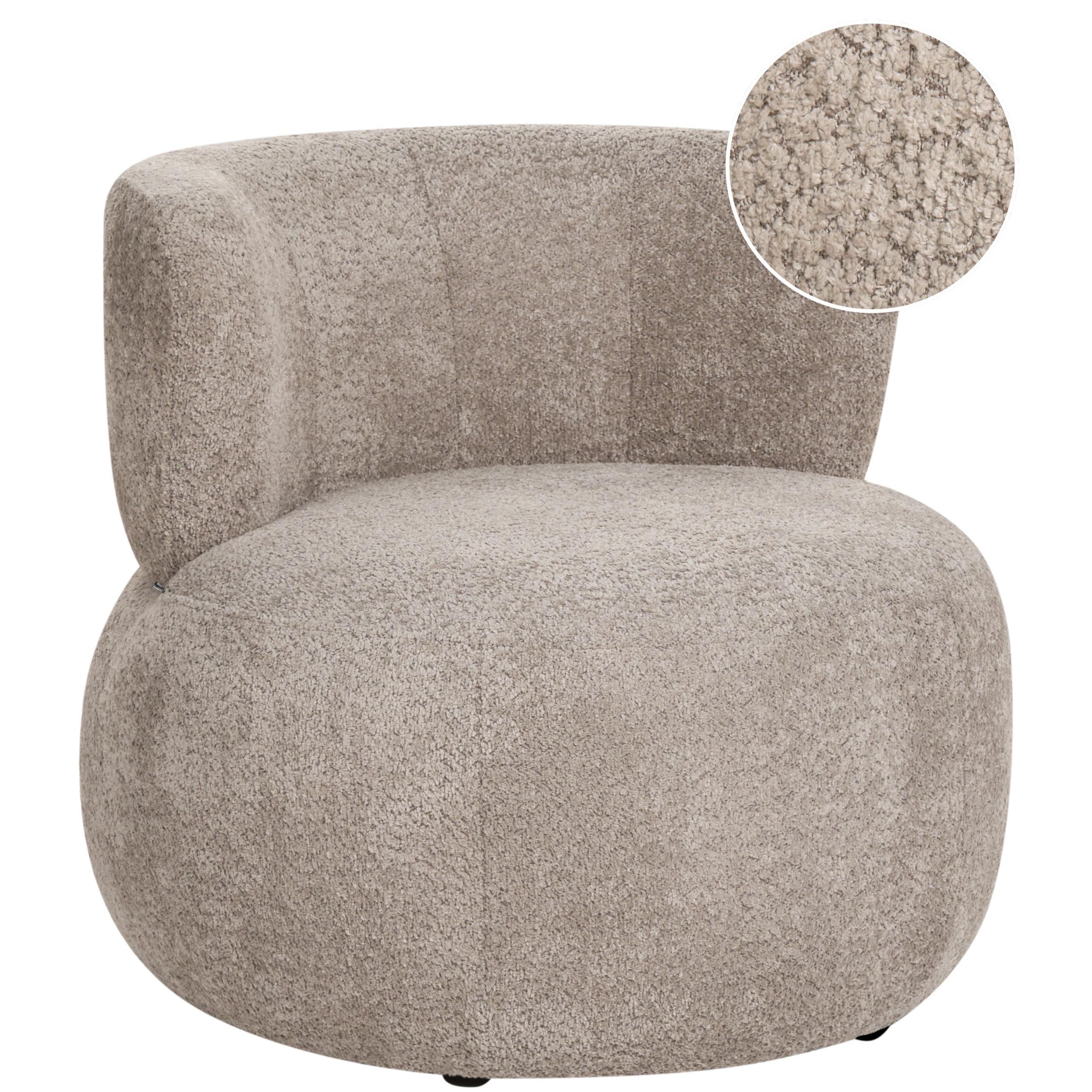 SESSEL Chenillegewebe Taupe Volda - Taupe, Textil (78/74/80cm) - Beliani