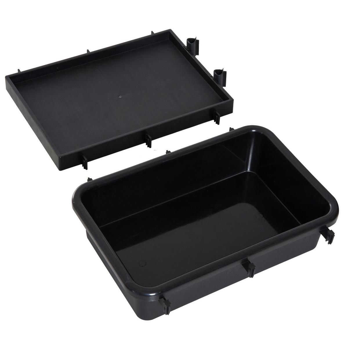 HOMCOM Reinigungstrolley – 4 leichtgängige Räder, Schwarz/Blau/Orange, 111 x 63,3 x 103 cm - Schwarz, Kunststoff/Metall (63.3/103/111cm) - HOMCOM