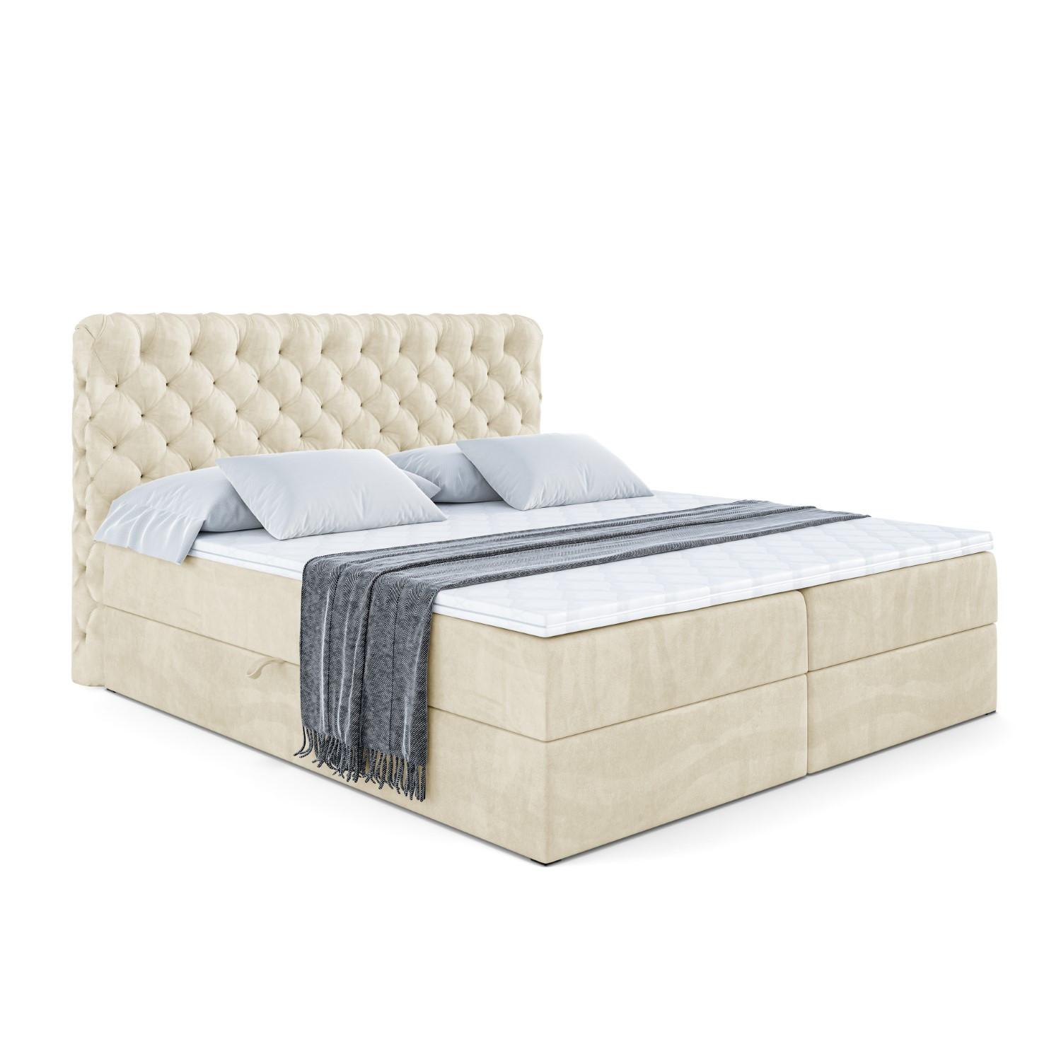 BOXBETT mit Matratze H3 und Lattenrost - BOXI8 - 140x200 cm Beige - Beige, Holzwerkstoff (140/200cm) - ALTDECOR
