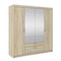 KLEIDERSCHRANK Storicos Sonoma Eiche 176,3/190,5/53 cm - 4T2S Modern mit Schubladen und Spiegel - Sonoma Eiche, Holzwerkstoff/Kunststoff (176.4/190.6/53cm) - AX Living