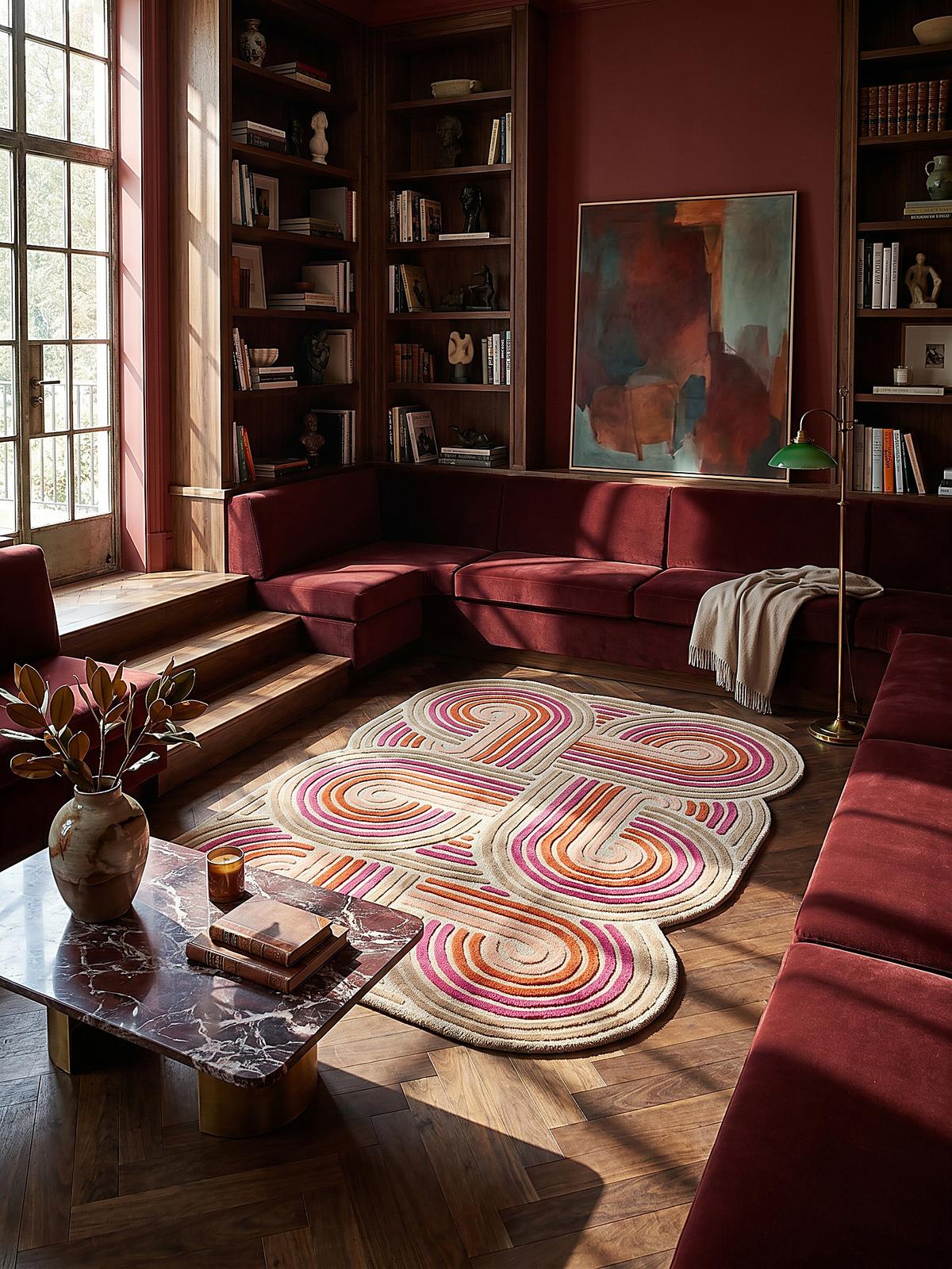WOLLTEPPICH SOAR, abstrakt, Rosa, 200 x 300 cm - Rosa, Textil (300/200cm) - KADIMA DESIGN
