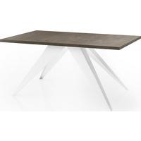 ESSTISCH Vance Weiß rechteckig ausziehbar, Dunkelgrauer Chicago Beton 140-240/80/76 cm - Dunkelgrau/Weiß, Holzwerkstoff/Metall (80/240/76cm) - WFL GROUP