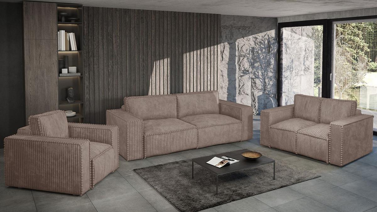 SOFA 2-sitzer Vajana - Beige, Holzwerkstoff/Textil (150/86/102cm) - Fun Möbel