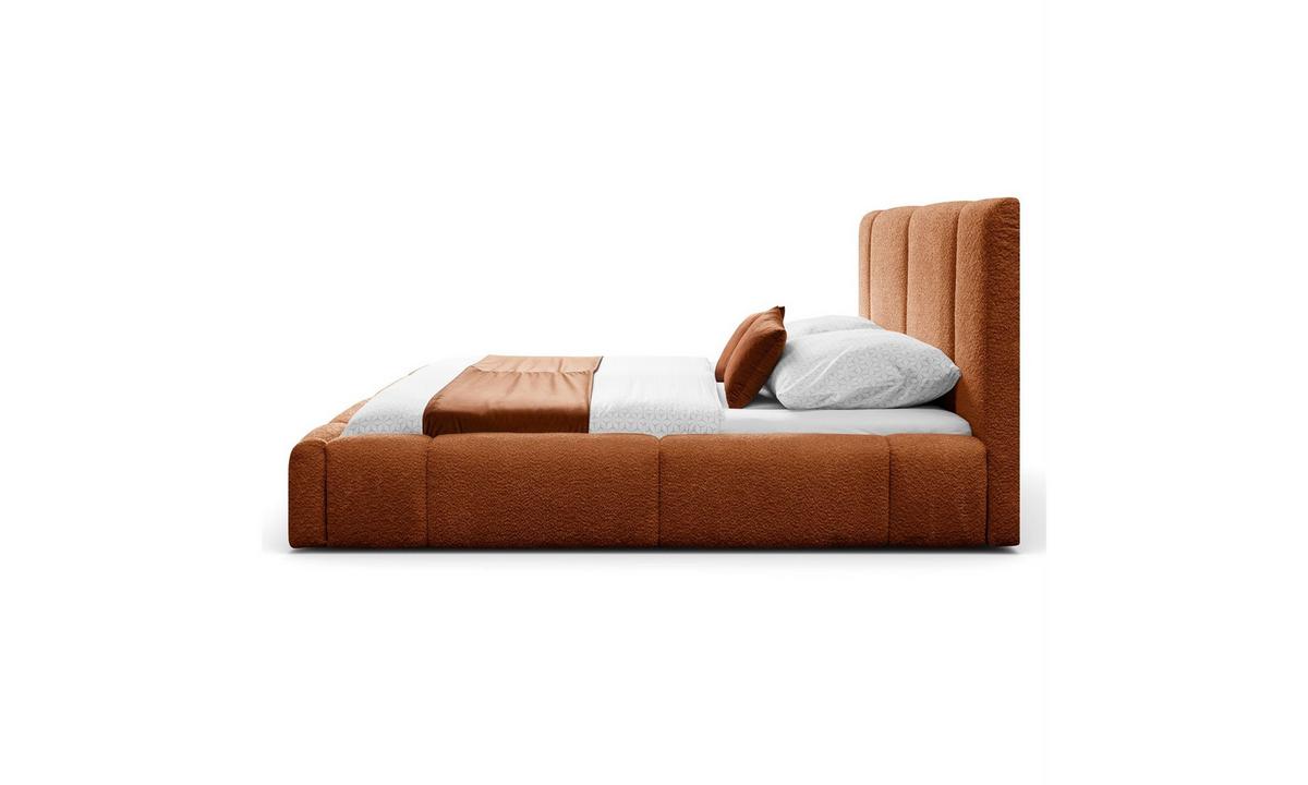 POLSTERBETT ELENA 160x200 cm Kupfer (Anthology 9), 34 Holzlatten, Kopfteil 108 cm - Kupferfarben, Textil (160/200cm) - Lookway