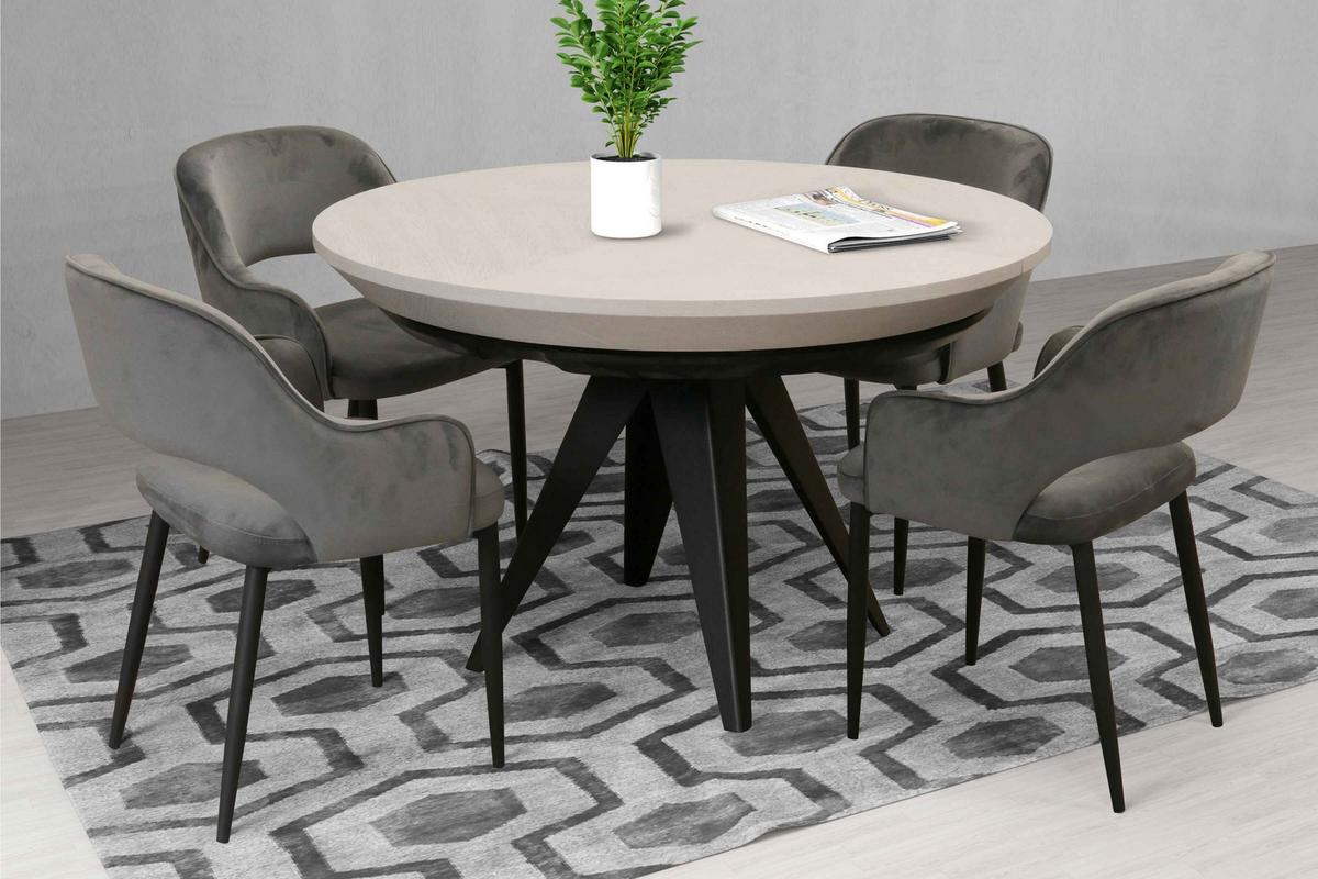 ESSTISCH GLOBO Ausziehbar 120 - 220 / 120 x 76 cm - Schwarz/Weiß, Holz (120/120/76cm) - MASSENO