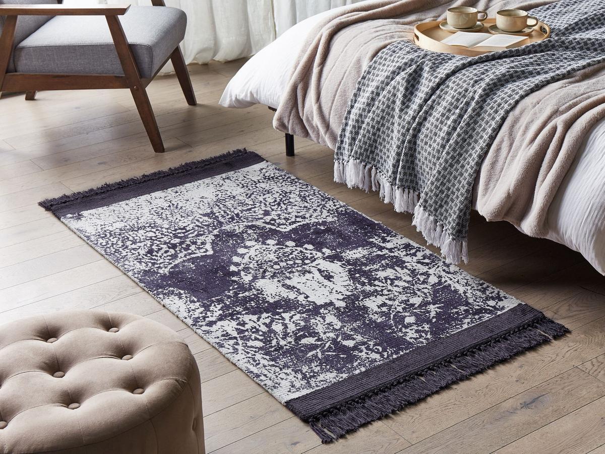 KURZFLOR-TEPPICH Akarsu 150/80 cm - Violett, Naturmaterialien (80/150cm) - Beliani