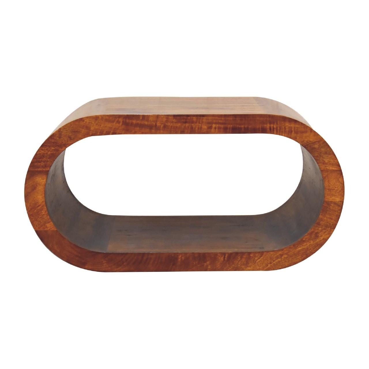 COUCHTISCH Massivholz Amaya, Offenes Fach, Dunkelbraun - Dunkelbraun/Messingfarben, Holz/Metall (50/80/40cm) - Artisan Furniture