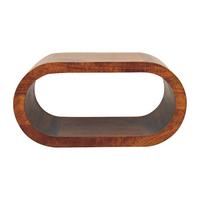 COUCHTISCH Massivholz Amaya, Offenes Fach, Dunkelbraun - Dunkelbraun/Messingfarben, Holz/Metall (50/80/40cm) - Artisan Furniture
