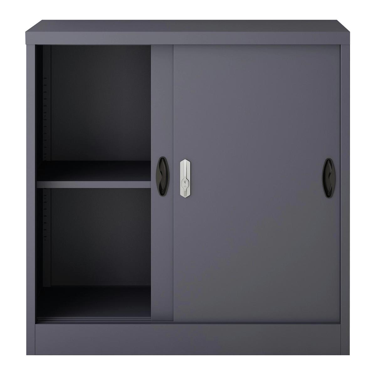 AKTENSCHRANK Rieti - Dunkelgrau, Metall (90/90/40cm) - [en.casa]