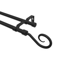 GARDINENSTANGE Olymp Allegra 100 cm, 2-läufig (ohne Ringe), 16 mm Ø Schwarz - Schwarz, Metall (100cm) - INTERDECO