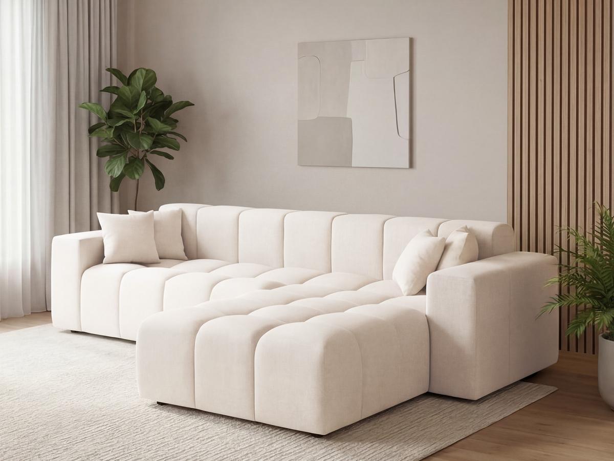 ECKSOFA Loopo Creme Rechts - Creme, Holz/Textil (265/180cm) - Graingold