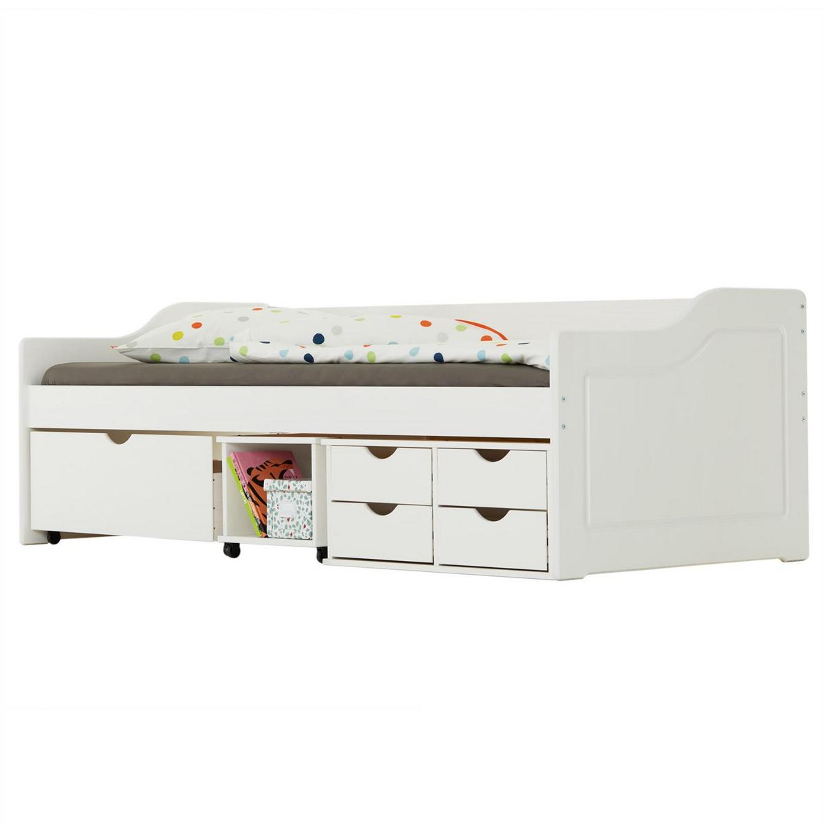 SOFABETT SENTA 90x200 cm weiß - Weiß, Holz (98/63/205cm) - IDIMEX