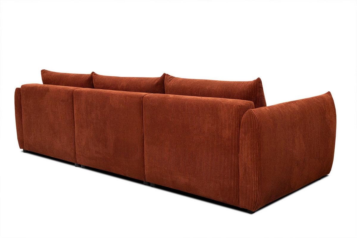 ECKSOFA TAUER 5-Sitzer, orange - Schwarz/Orange, Holzwerkstoff/Kunststoff (294/173cm) - Wozimo