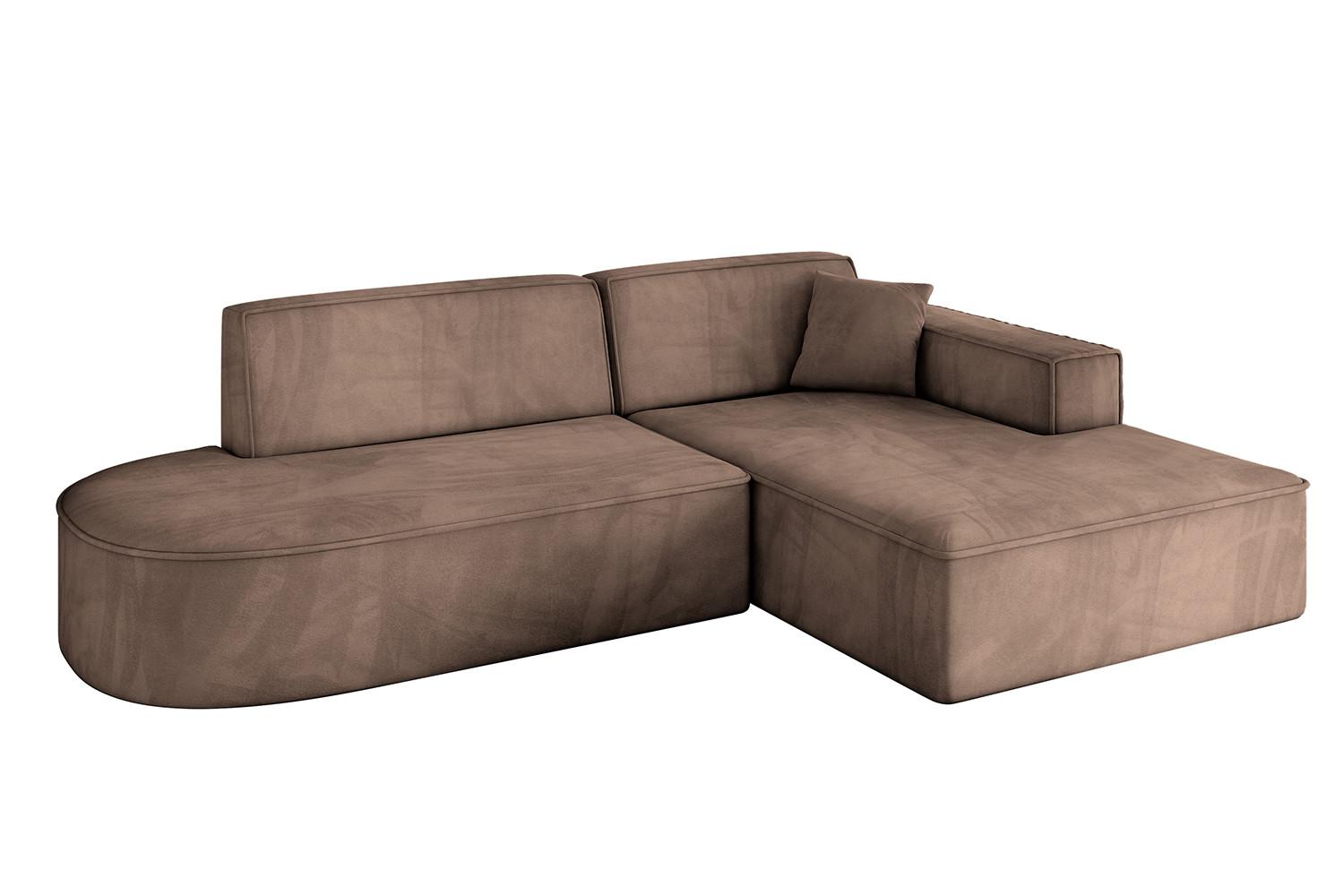 ECKSOFA Ottomane Rechts IREA-L1-v4 - 232x165x77 cm Braun - Braun, Holzwerkstoff/Textil (232/165cm) - ALTDECOR