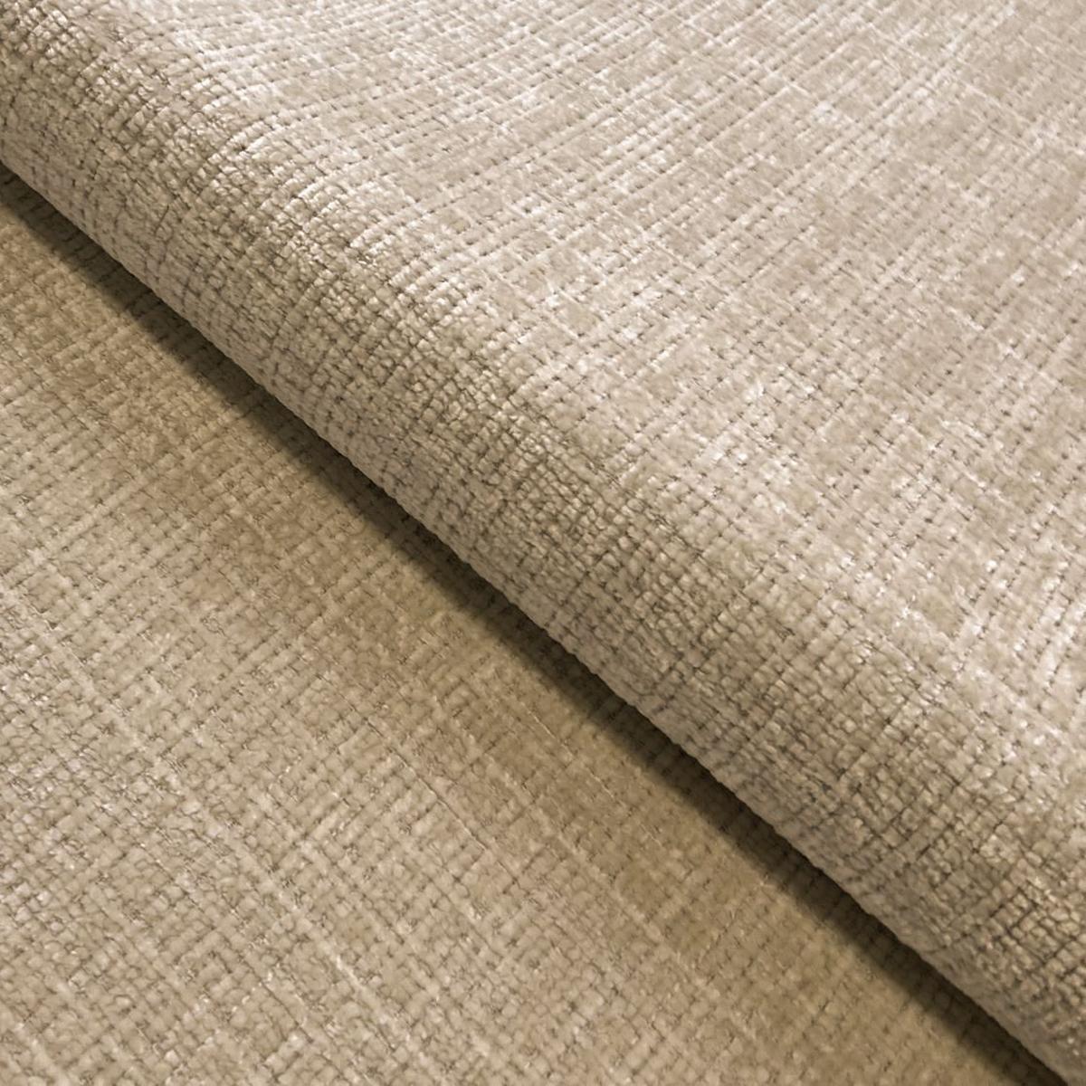 ECKSOFA Puffy mit Schlaffunktion und Bettkasten - besonders weich und puffig aus Dunkelbeige Chenille-Stoff - Ottomane links - Beige/Schwarz, Holz/Kunststoff (138/266cm) - S-Style Möbel
