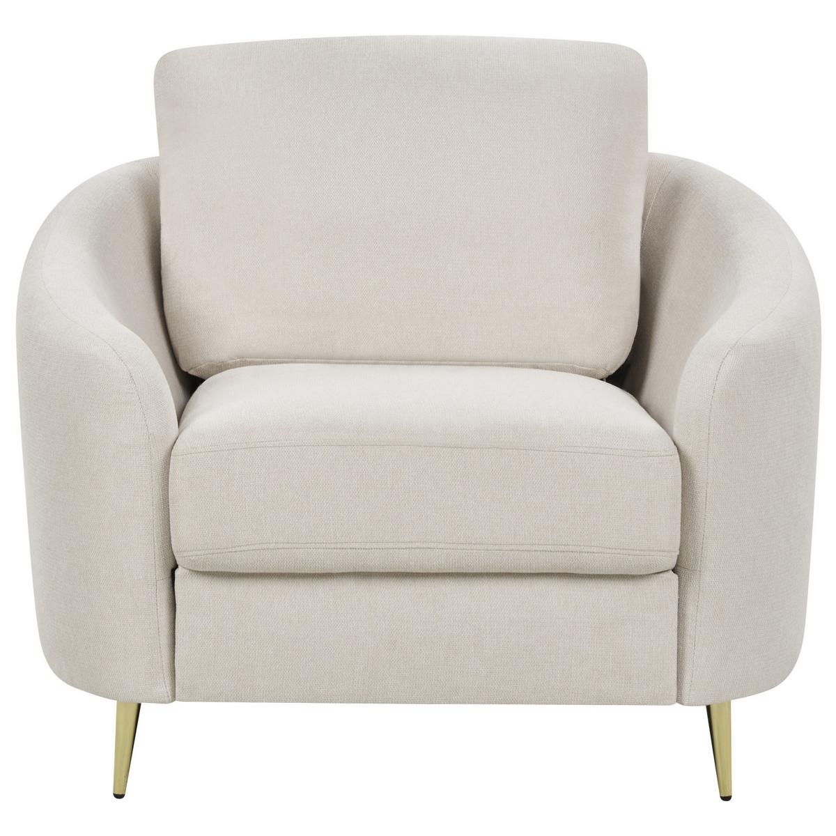 SESSEL Helles Beige Trosa - Beige/Goldfarben, Textil (100/88/86cm) - Beliani