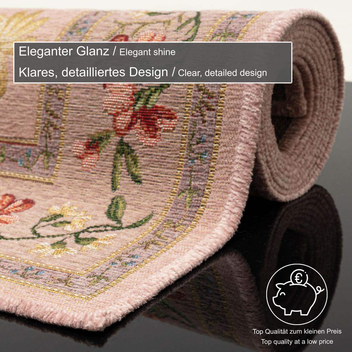 FLACHWEBTEPPICH Flomi 60x90 cm - Rosa, Textil (60/90cm) - THEKO