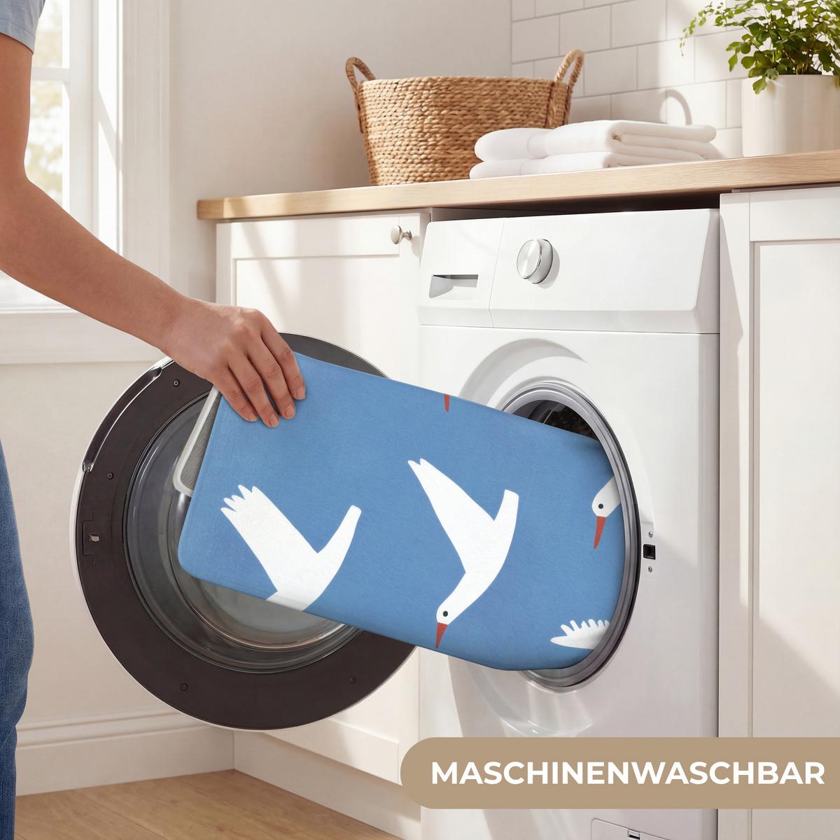 WC-VORLEGER Vögel - Weiß - Muster WC Teppich 50x80 cm - Blau, Textil (50/1cm) - OnlyWow