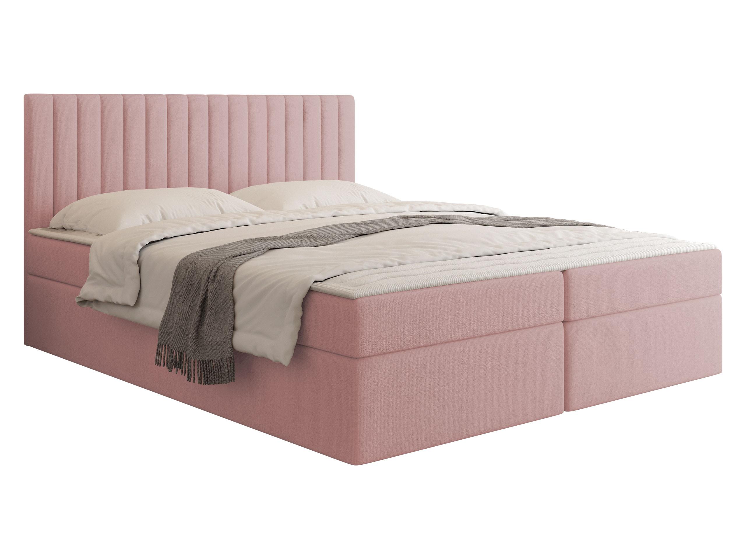 BOXBETT Tirulo - H3 - Hellrosa/Schwarz, Holzwerkstoff/Kunststoff (160/200cm) - MIRJAN24