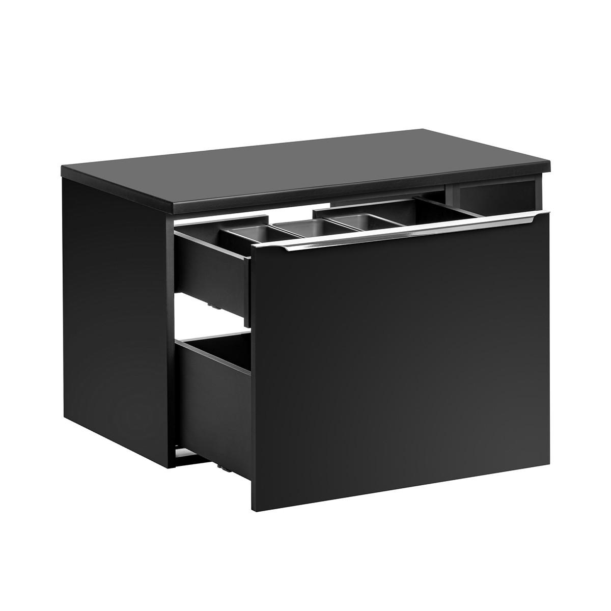 WASCHTISCHUNTERSCHRANK 80cm Éros Schwarz - Schwarz, Holzwerkstoff (80/48/46cm) - Petits-meubles