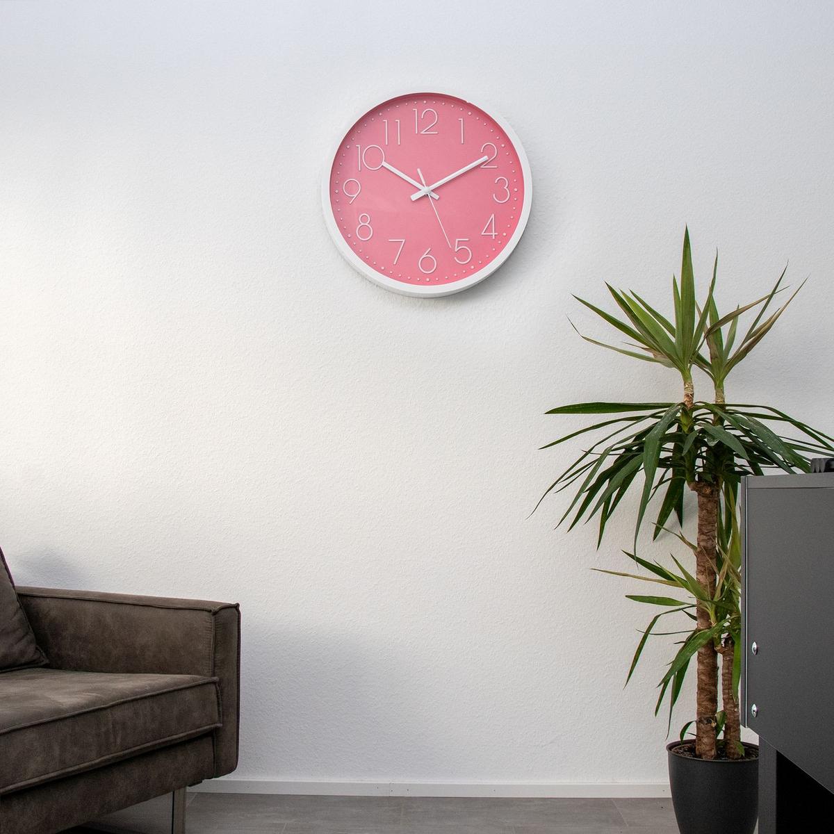 WANDUHR 30.5 cm - Pink, Kunststoff (30.5/30.5/4.5cm) - Intirilife