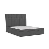 POLSTERBETT Kelsea mit Stauraum 120/200 cm Anthrazit im Megan Stoff - Anthrazit/Schwarz, Holz/Holzwerkstoff (120/200cm) - AltaBeds