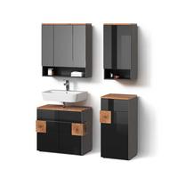 BADMÖBEL-SET Tanaro Anthrazit 4 Teile - Anthrazit, Holzwerkstoff (73/64/37cm) - Livinity®
