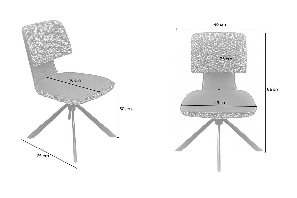ESSZIMMERSTUHL LYSSIA Grau Webstoff Drehbar (360°) (1er-Set) - Grau, Kunststoff/Textil (49/86/65cm) - KAWOLA