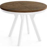 ESSTISCH Vero Neo Weiß rund ausziehbar verlängerbar, Eiche Braun Rustikal 90-190/90/77 cm - Alteiche/Weiß, Holz/Holzwerkstoff (90/190/77cm) - WFL GROUP