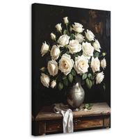 LEINWANDBILD Blumen 80x120cm - Weiß, Textil (80/120cm) - Feeby