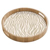 TABLETT Zebra - Muster - Beige 40x40 cm - Beige, Holz (40/5/5cm) - OnlyWow