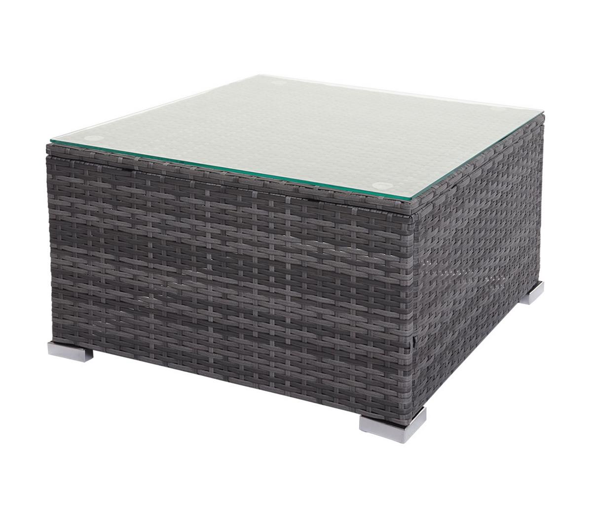 POLY-RATTAN GARNITUR Grau, Grau - Grau, Kunststoff - MCW