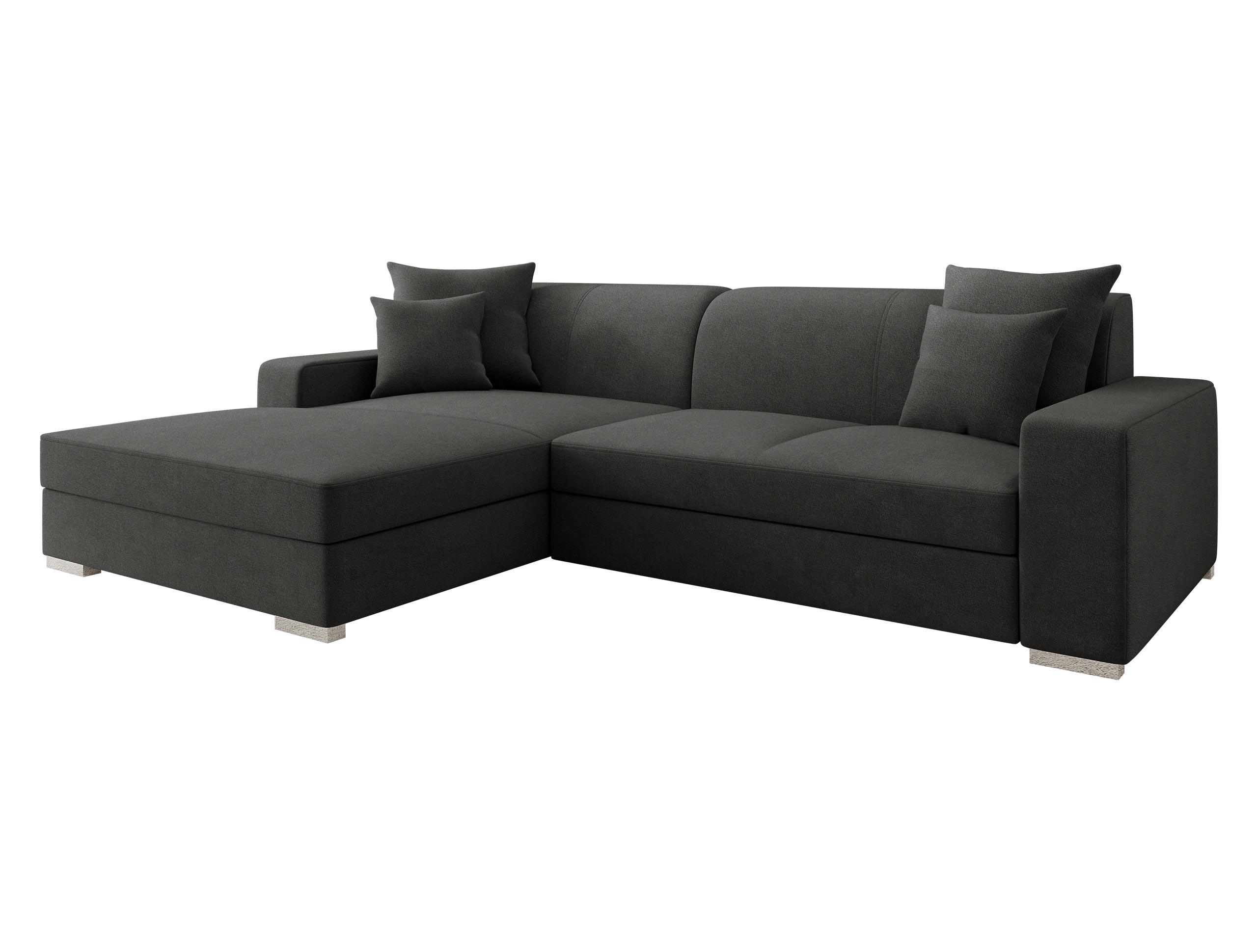 ECKSOFA Mexico, Seite: Links - Chromfarben/Anthrazit, Holz/Kunststoff (263/178cm) - MIRJAN24