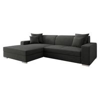 ECKSOFA Mexico, Seite: Links - Chromfarben/Anthrazit, Holz/Kunststoff (263/178cm) - MIRJAN24