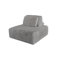 HOCKER MIT RÜCKENKISSEN WIOLO SOFT Grau Cord - Schwarz/Grau, Kunststoff/Textil (111/84/111cm) - KAWOLA