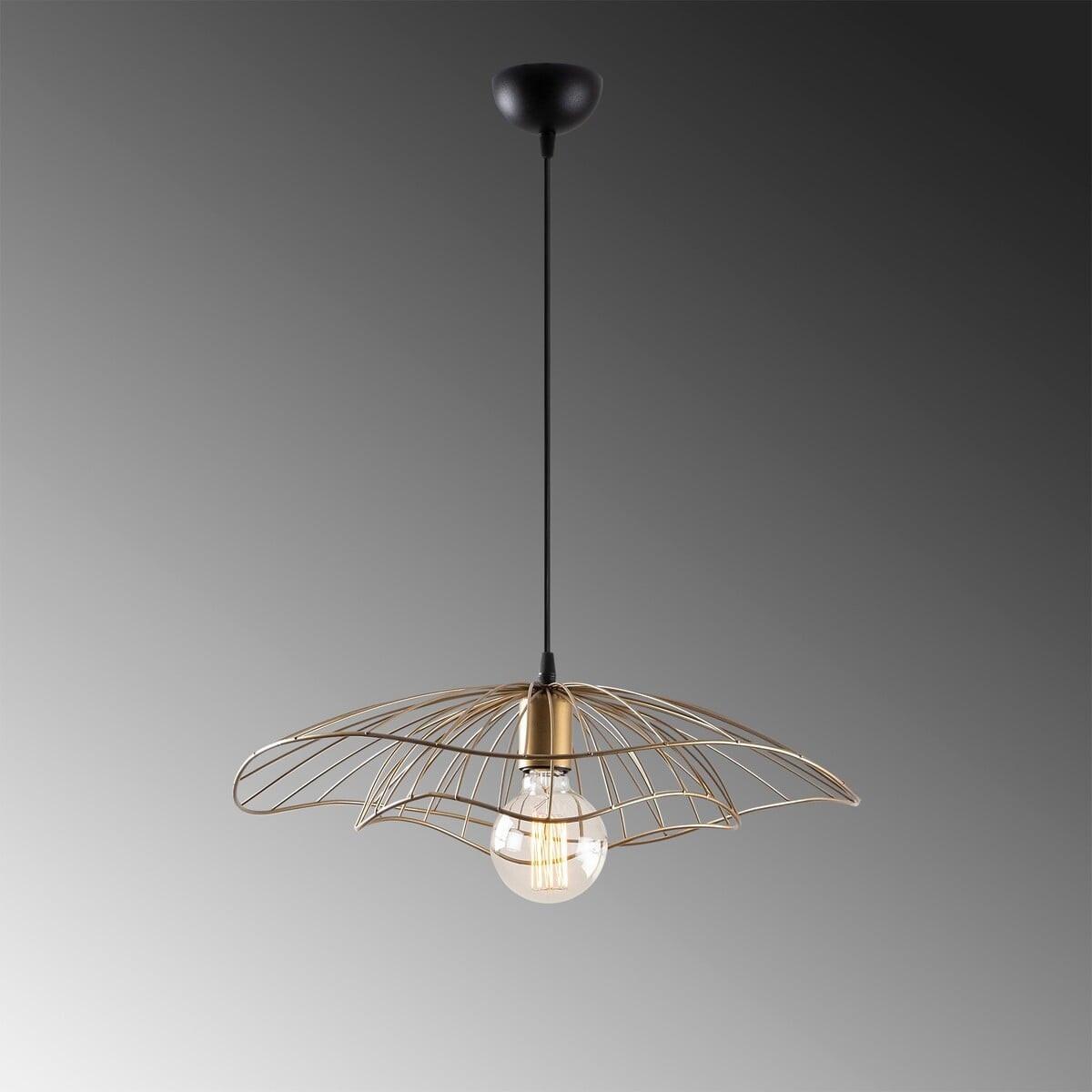 DRAHT-PENDELLEUCHTE aus metall - fleur 50/50/111 cm - Bronzefarben, Metall (50/50/111cm) - Calicosy