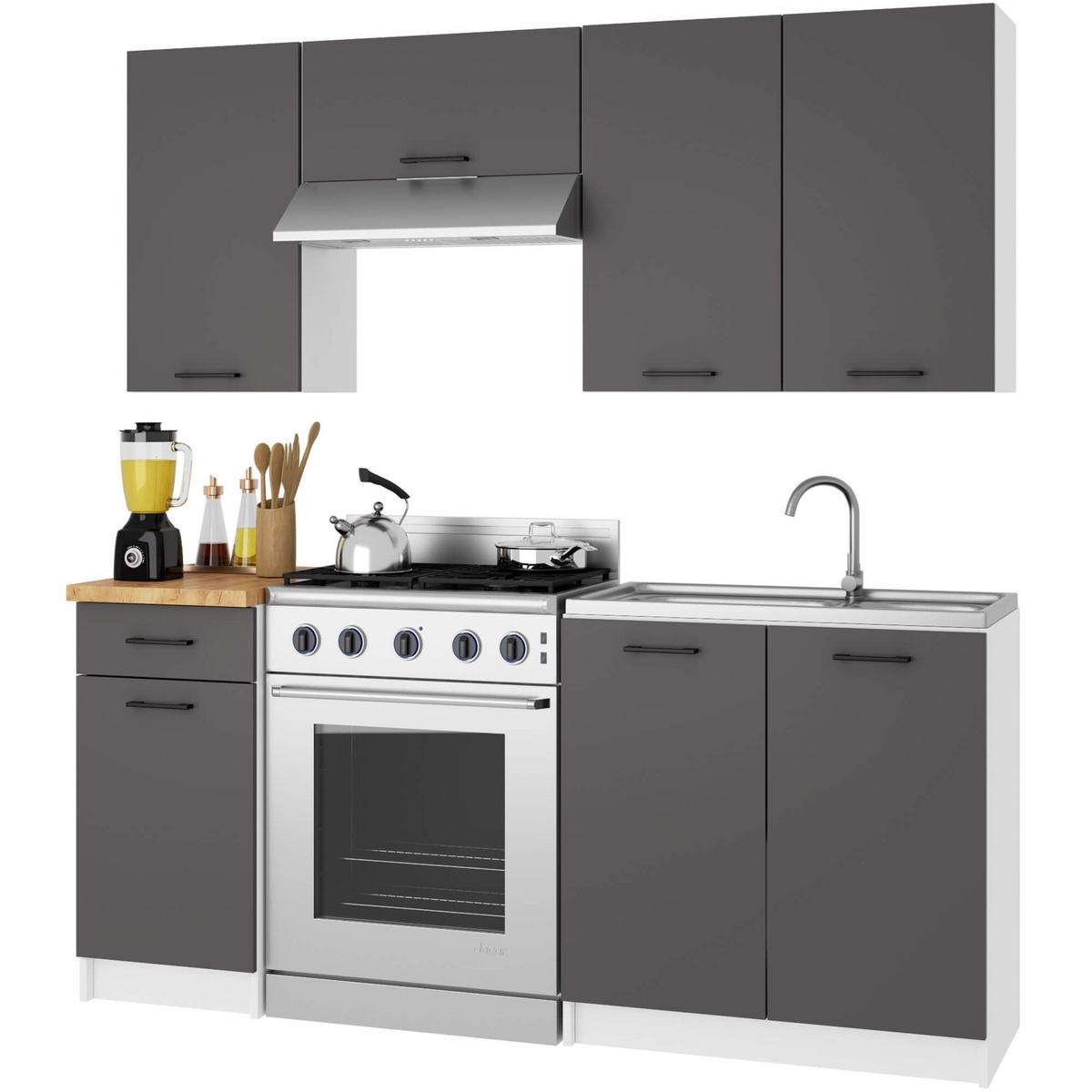 UNTERSCHRANK Weiß, Graphit Grau 82/80/46 - Weiß/Grau, Holzwerkstoff (80/82/46cm) - RAUMHIRSCH FURNITURE