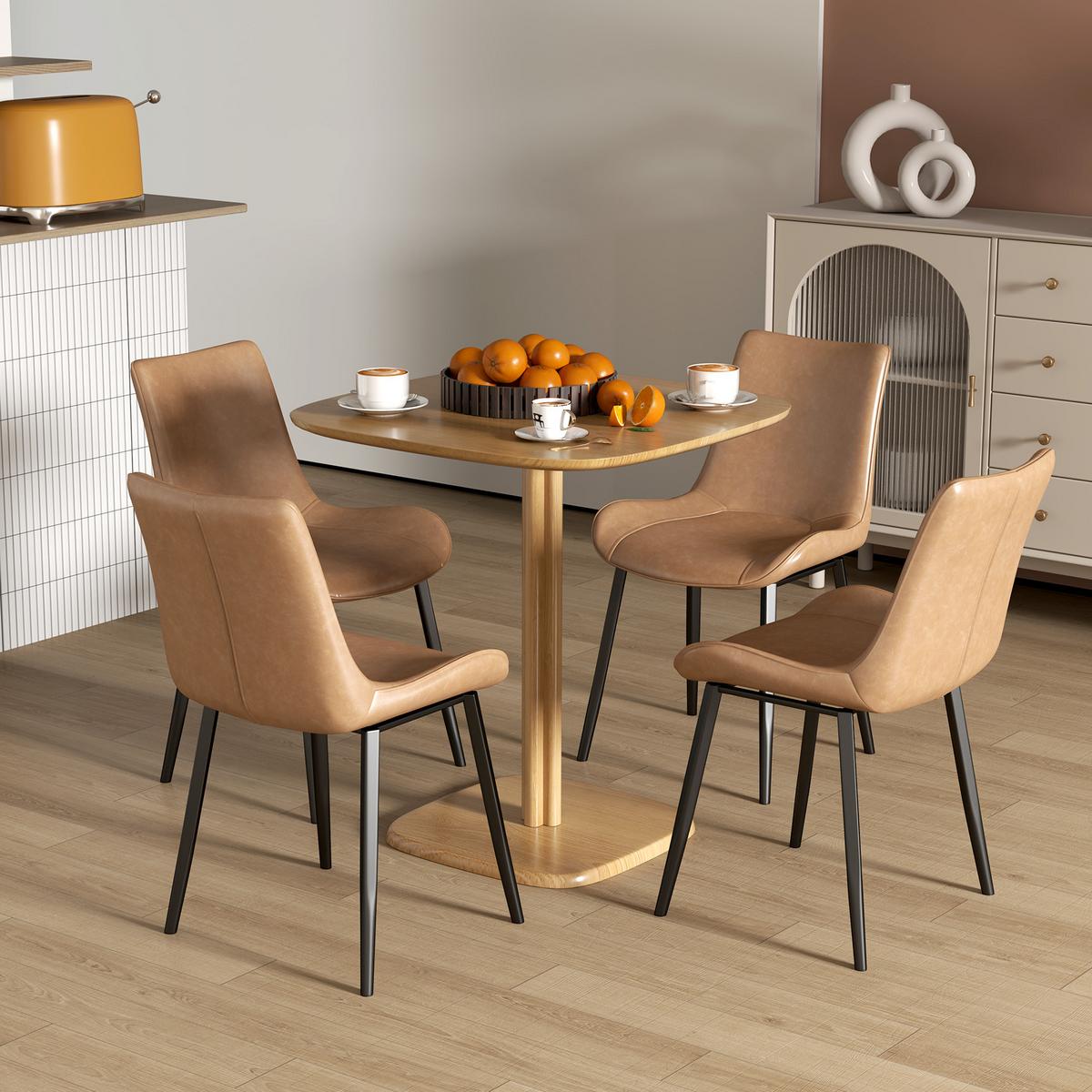 ESSTISCH Kautschukholz Naturholz - Naturfarben, Holz (70/70/75cm) - HOMCOM